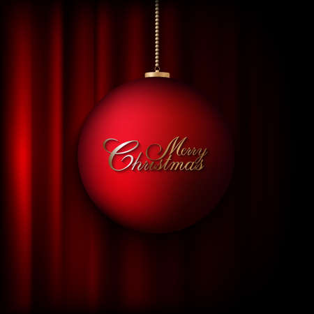 Christmas bauble on red backgroundのイラスト素材