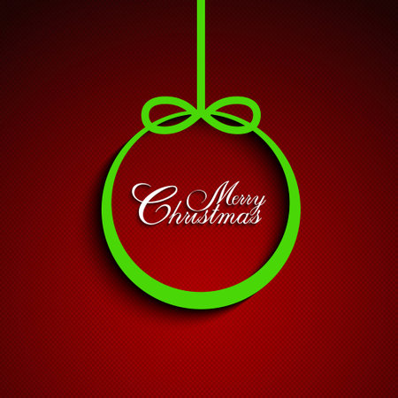 Shape of Christmas bauble on red backgroundのイラスト素材