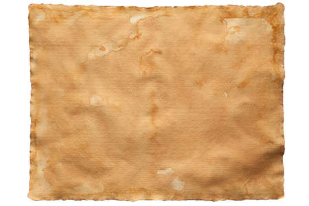 Handmade paper sheet isolated on white backgroundの写真素材