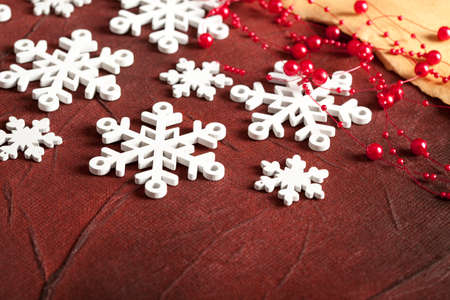 Christmas background - snowflakes and paper sheet