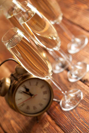 New Years Eve - glasses of champagneの写真素材