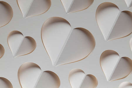 White hearts - Valentine's Day background