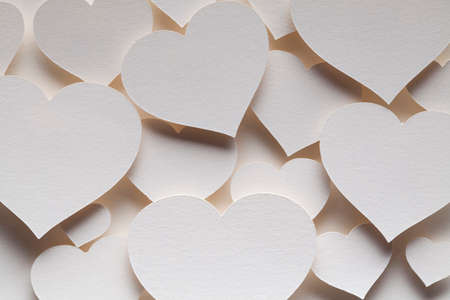 White paper heartsの写真素材