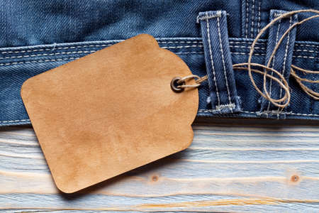 Paper label and jeansの写真素材