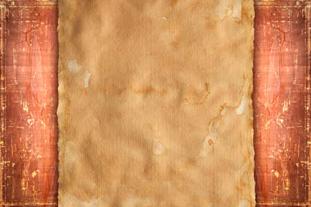 Paper sheet on scratched wall backgroundの写真素材