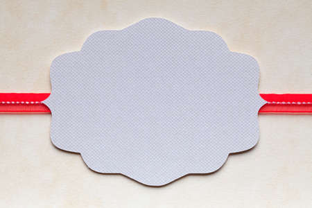 Paper label on paper backgroundの写真素材