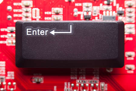 Enter key on electronic boardの写真素材