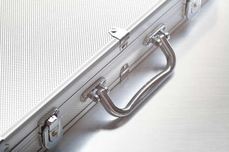 Metallic business suitcaseの写真素材