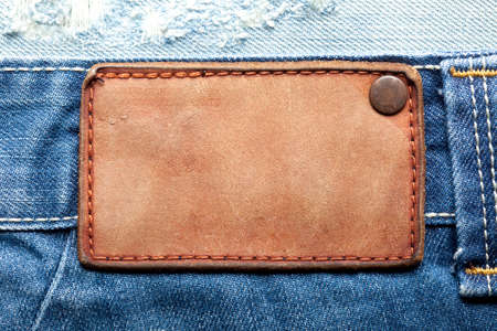 Blank label on jeansの写真素材