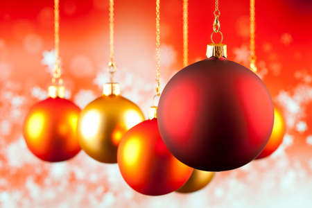 Christmas background - baubles on abstract backgroundの写真素材