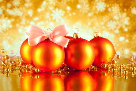 Christmas decorations on abstract backgroundの写真素材