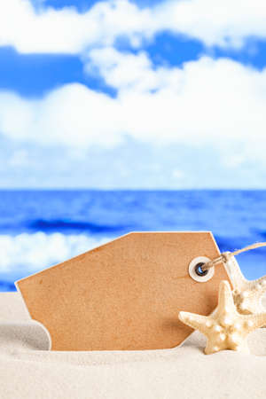 Blank paper label on nature backgroundの写真素材