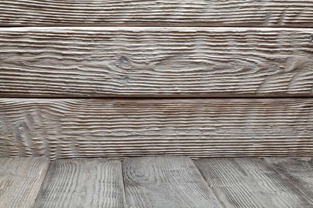 Empty wooden table and wallの写真素材