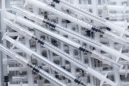 Many syringes with needlesの写真素材