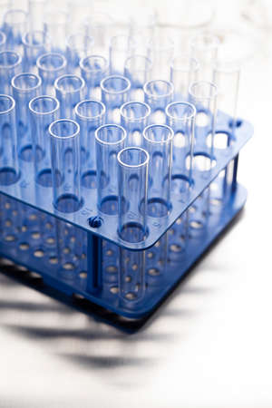 Empty glass test tubes, scientific laboratory tests, laboratory equipmentの写真素材