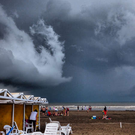 Clouds and Storm at the beachの素材