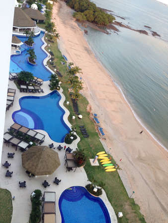 Pools and beach in Panamの素材