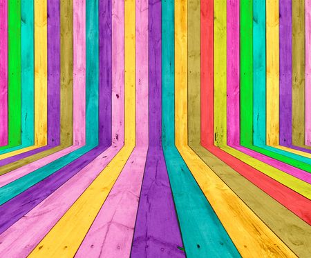 Multicolored Wooden Roomの写真素材