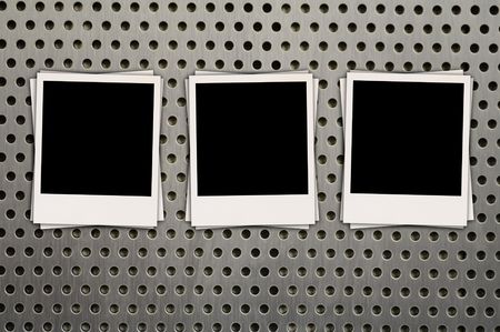 Blank Photos on Metal Background
