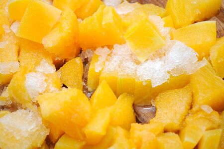 Chopped Frozen Pumpkin Closeupの写真素材