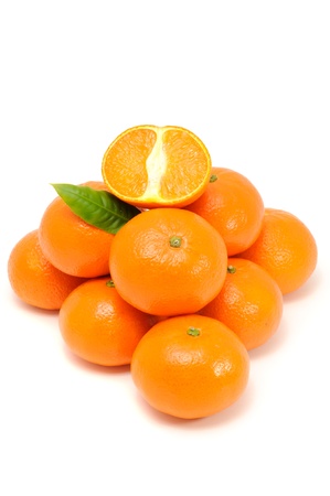 Tangerines Isolated on White Backgroundの写真素材