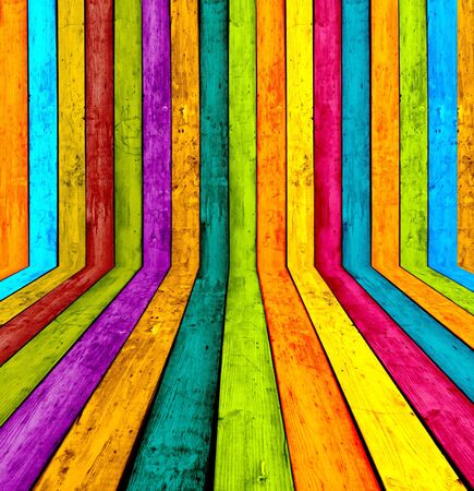 Multicolored Wooden Roomの写真素材