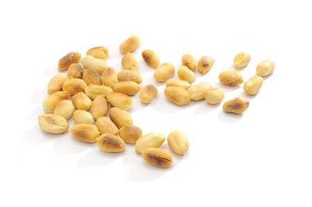 Roasted Peanuts Isolated on White Backgroundの写真素材