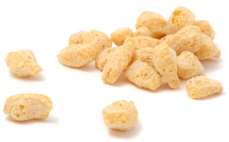 Soy Meat (Textured Soy Protein) Isolated on White Backgroundの写真素材