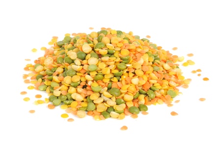 Lentils and Split Peas Mix Isolated on White Backgroundの写真素材