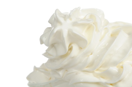 Soft Vanilla Ice-Cream on White Backgroundの写真素材