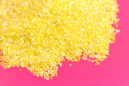 Corn Grits on Pink Background