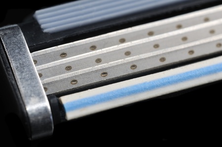 Triple-Blade Cartridge Razor Close-Up