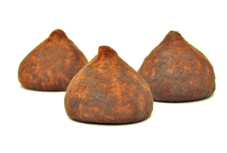 Chocolate Truffles Isolated on White Backgroundの写真素材