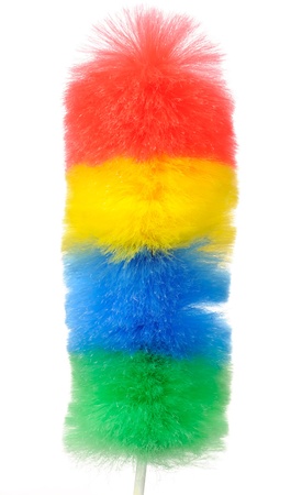 Synthetic Duster (Dusting Brush) on White Backgroundの写真素材