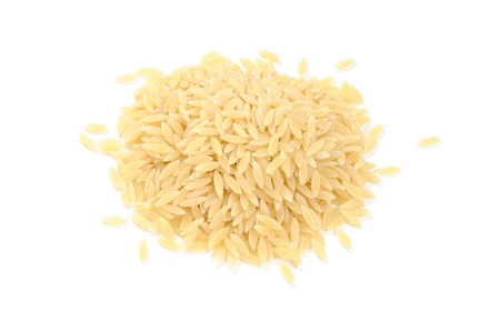 Orzo (Risoni) Pasta Isolated on White Backgroundの写真素材