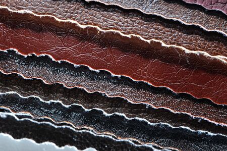Stack of Artificial Leather Samples Close-Upの写真素材