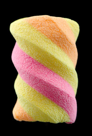 Marshmallow Close-Up on Black Backgroundの写真素材