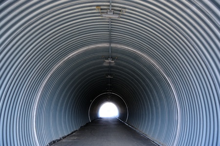 Tunnel with Light at the Endの写真素材