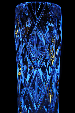 Decorative Crystal Vase in Blue Lightの写真素材