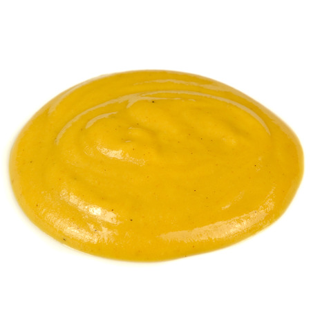 Mustard Sauce Isolated on White Backgroundの写真素材