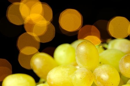 White Grapes on Glowing Backgroundの写真素材