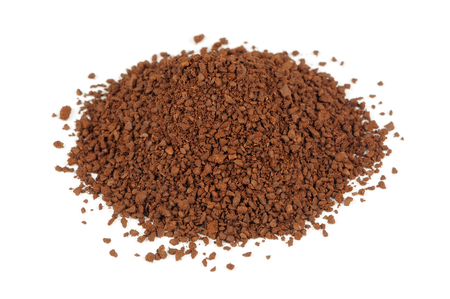 Coarsely Ground Coffee Isolated on White Backgroundの写真素材