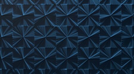 Blue Tiled Panel Background (3D Illustration)