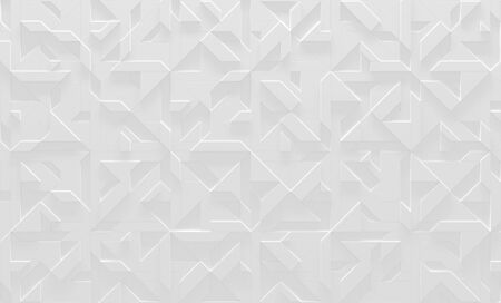 White Abstract Geometric Background (3D Illustration)