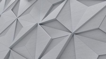 A striking 3D illustration showcasing a segment of a futuristic metal installation on a wall,...