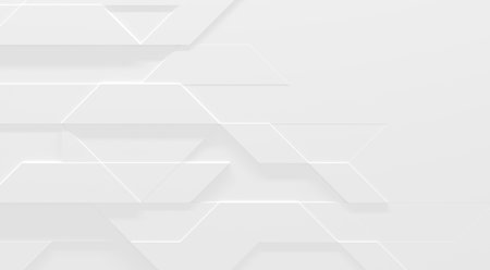 A sophisticated 3D illustration featuring an elegant white business-style geometrical background with ample copy space, perfect for enhancing professional presentations and corporate branding with a touch of modernityの写真素材