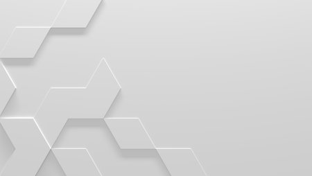 A sleek 3D illustration featuring a white business background with ample copy space, perfect for professional presentations and corporate designs that emphasize clarity and modernityの写真素材