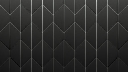 3D illustration featuring a dark grainy plastic tiled background with a unique texture and modern design that adds depth and a contemporary feel to any visual projectの写真素材