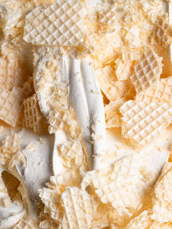 Frozen Creamy flavour gelato (called Russian Ice Cream) - full frame detail. Close up of a white...