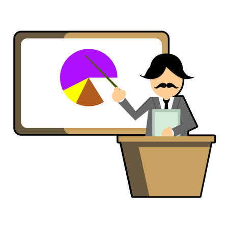 Businessman is presentation flat design illustration. Perfect for your icon or presentation resourcesのイラスト素材